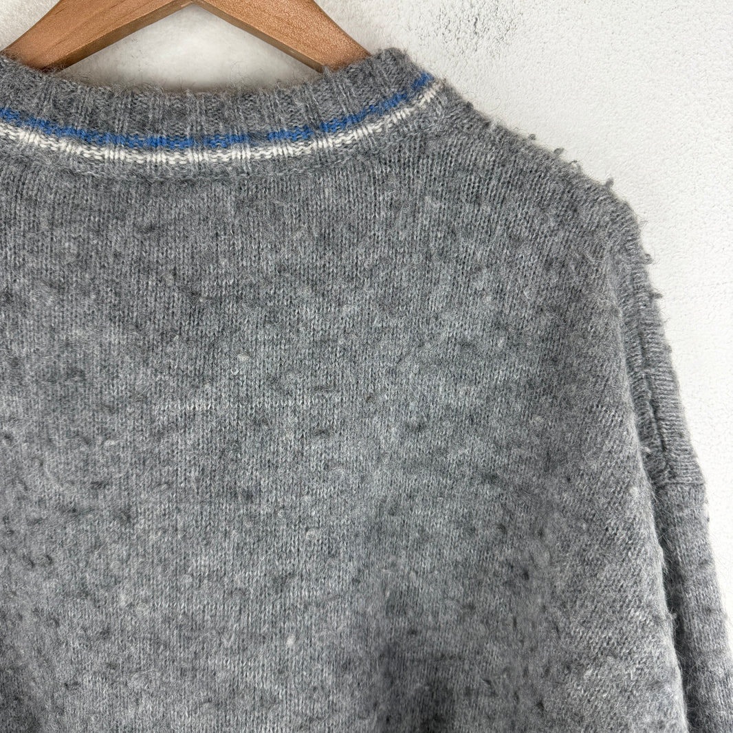 ERL Gray V-Neck Sweater