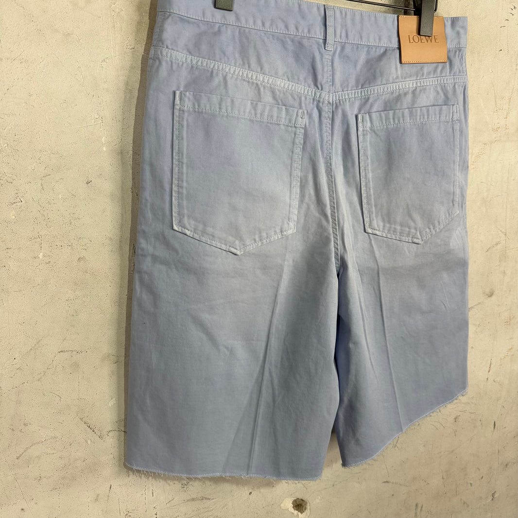 Loewe Faded Anagram Distressed Trouser Shorts