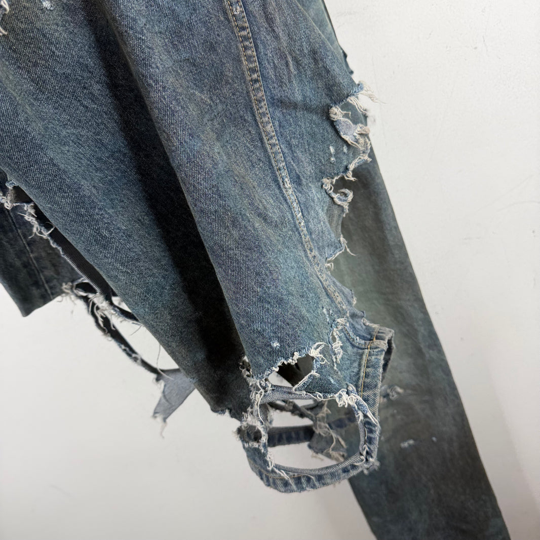 Balenciaga Destroyed Blue Jeans