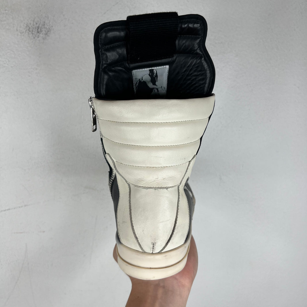 Rick Owens Black/White Geobasket Sneakers
