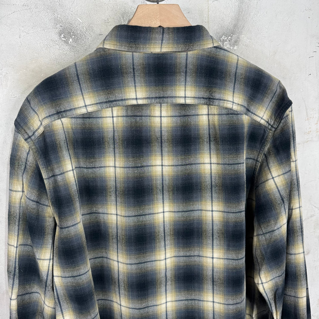 RRL Navy/Yellow Flannel Shirt