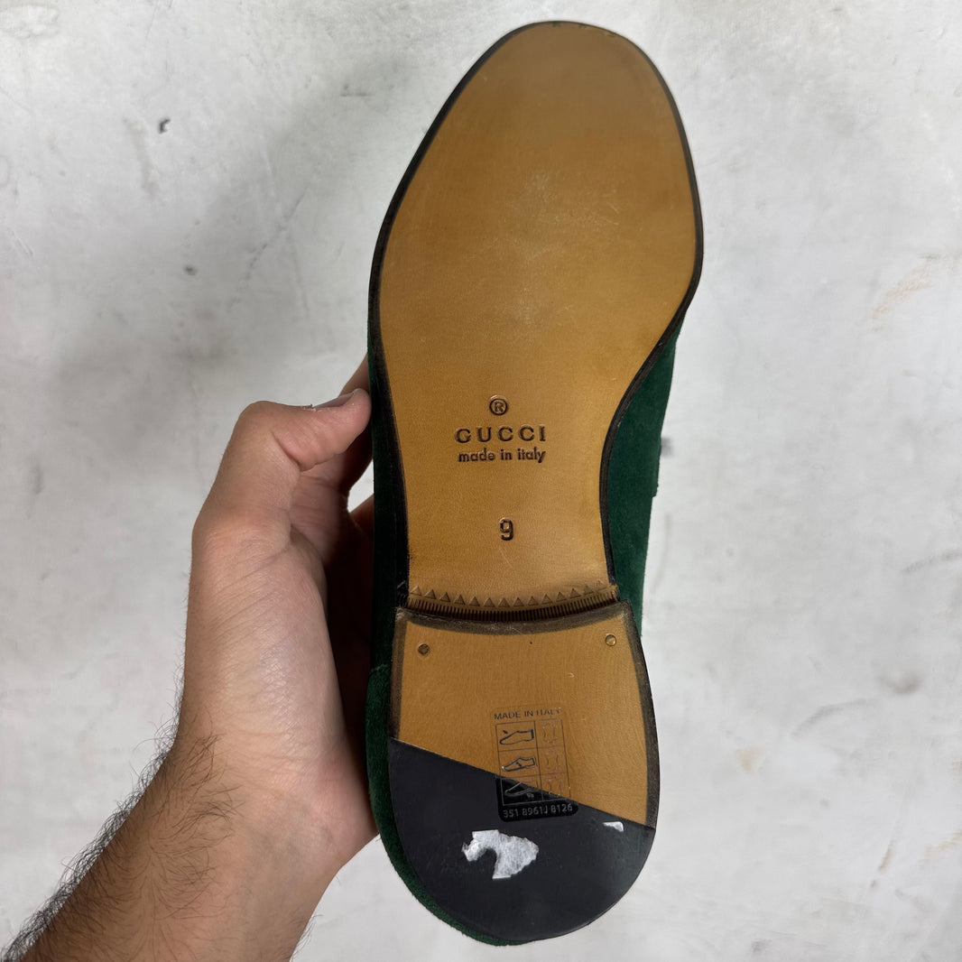 Gucci Green Horsebit Loafers