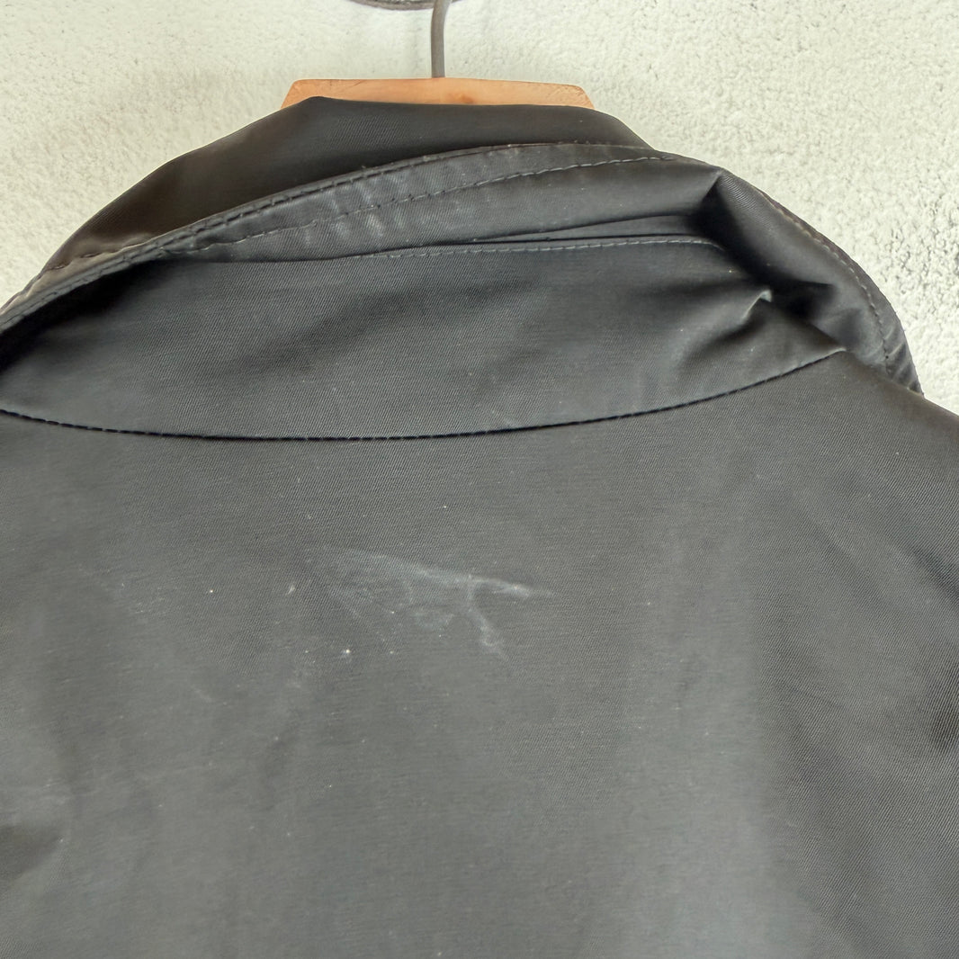 Raf Simons Black Nylon Collar Strap Trench Coat