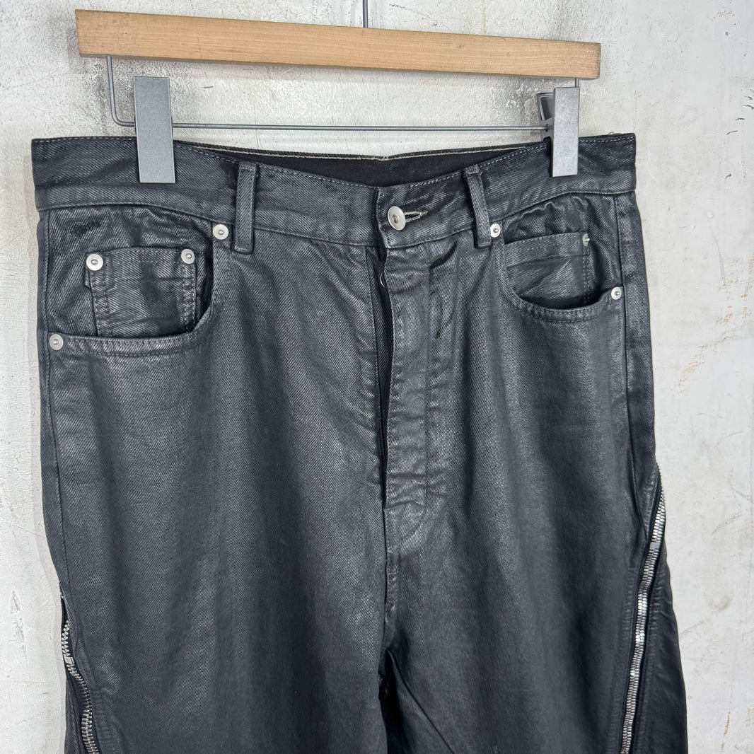 Rick Owens Waxed Banana Bolan Jeans
