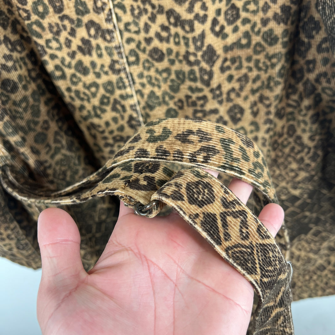 Kapital Leopard Print Corduroy Belted Coat