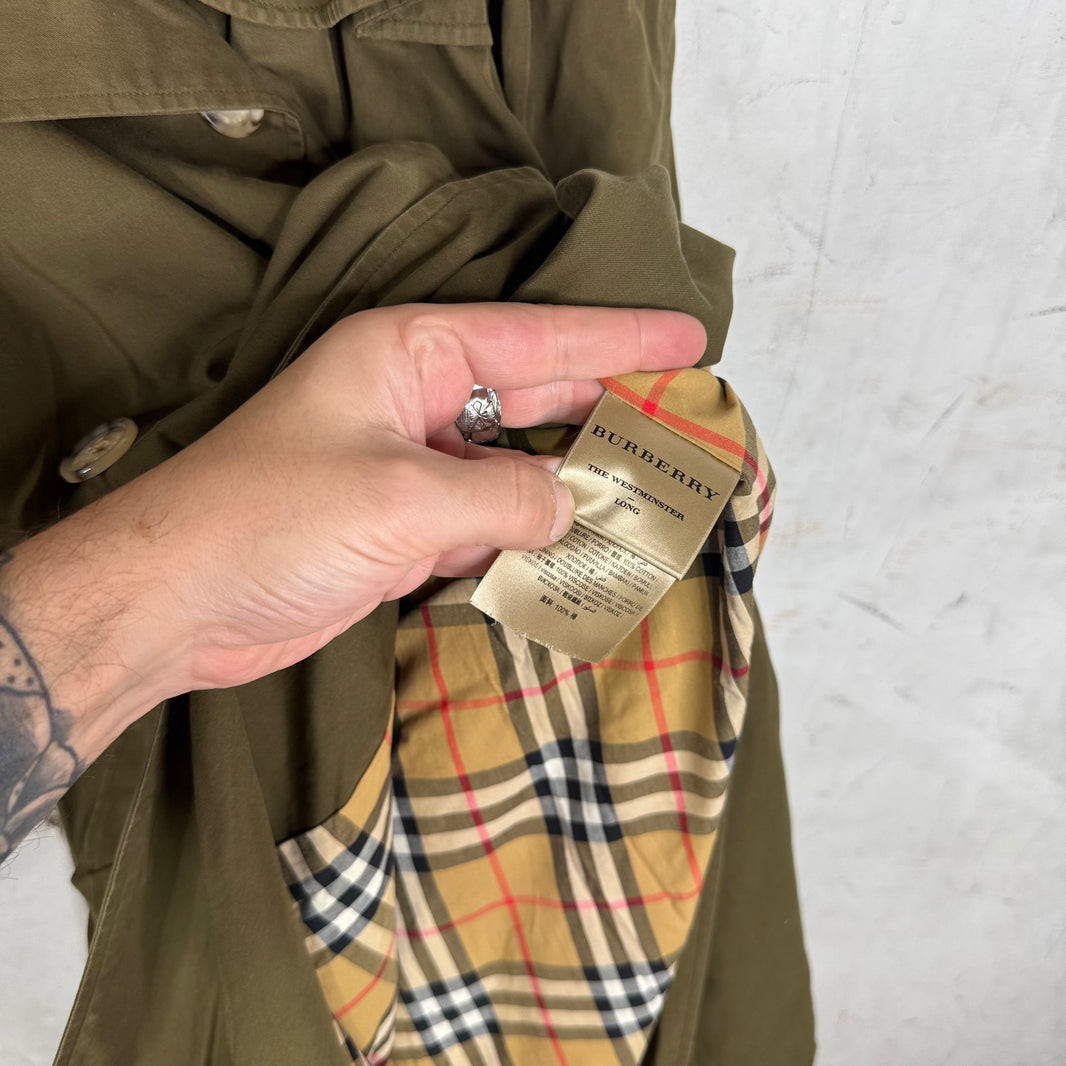 Burberry Olive Canvas Trench Coat