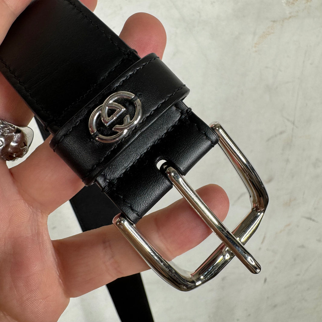 Gucci Leather Lil Interlock Belt