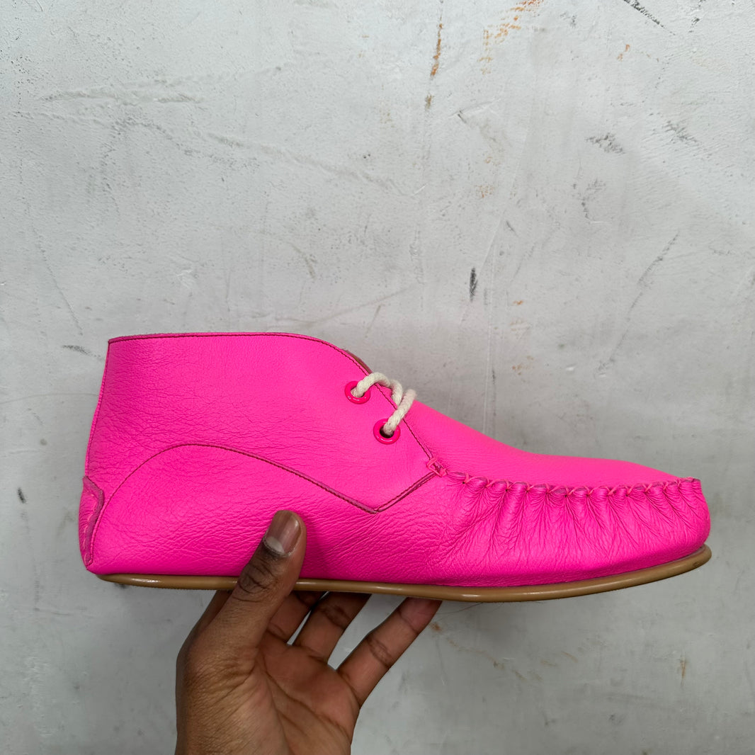 Loewe Pink Laced Moccasins