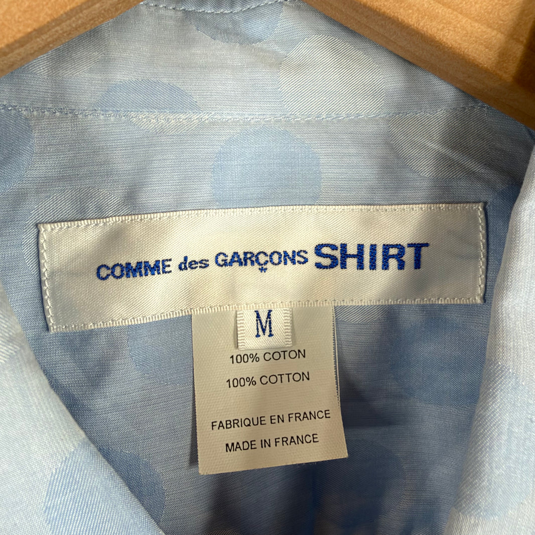 CDG Blue Circle Patchwork Button Up Shirt
