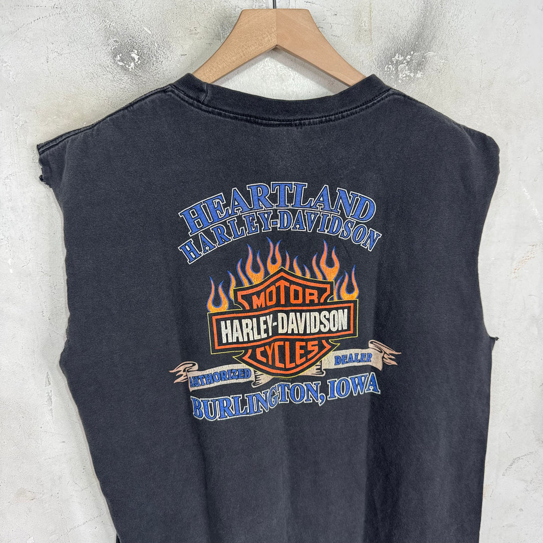 Vintage Harley Davidson Wolf Cutoff T-Shirt