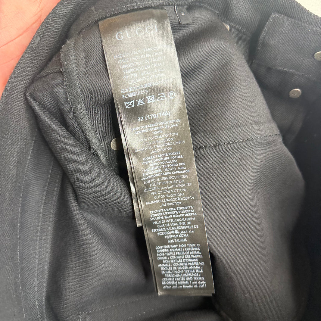 Gucci Black Horsebit Jeans