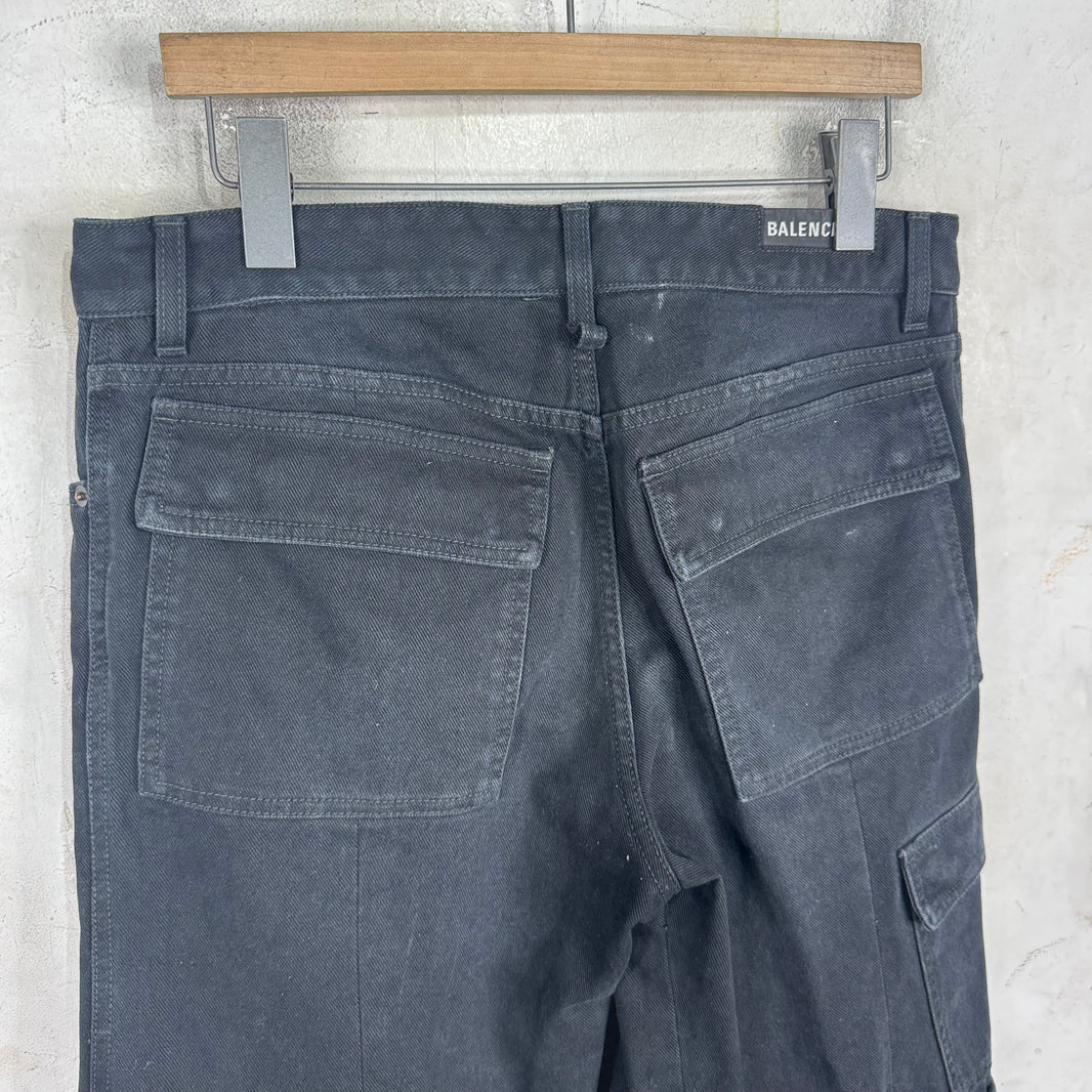 Balenciaga 2023 Denim Flared Convertible Cargos
