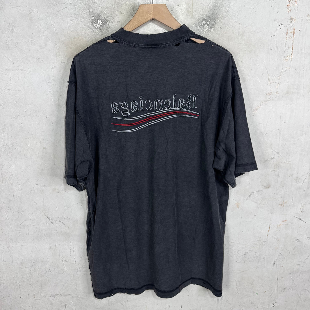 Balenciaga Inside Out Distressed Campaign T-Shirt