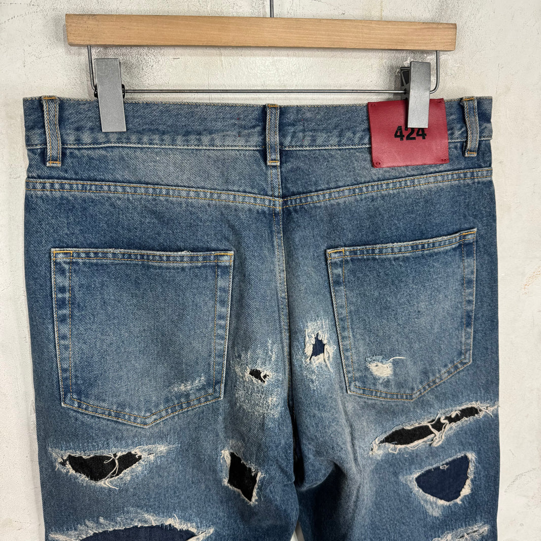 424 Distressed & Repaired Jeans