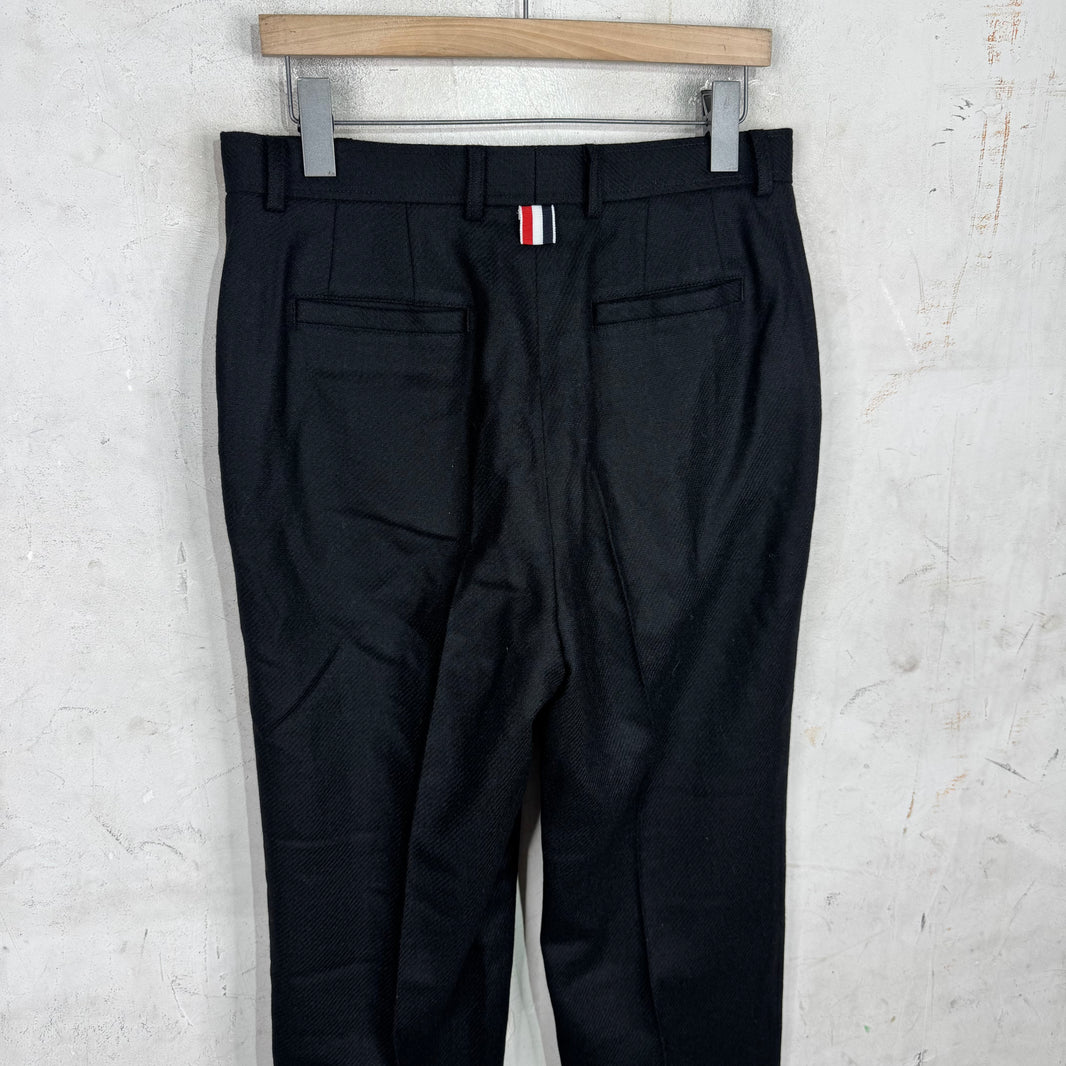 Thom Browne Black Long Wool Trousers
