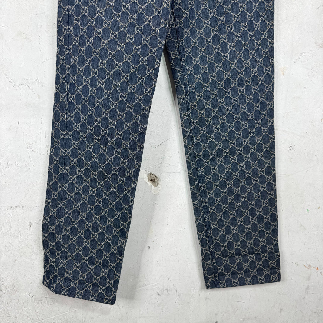 Gucci Monogram Leather Emblem Jeans
