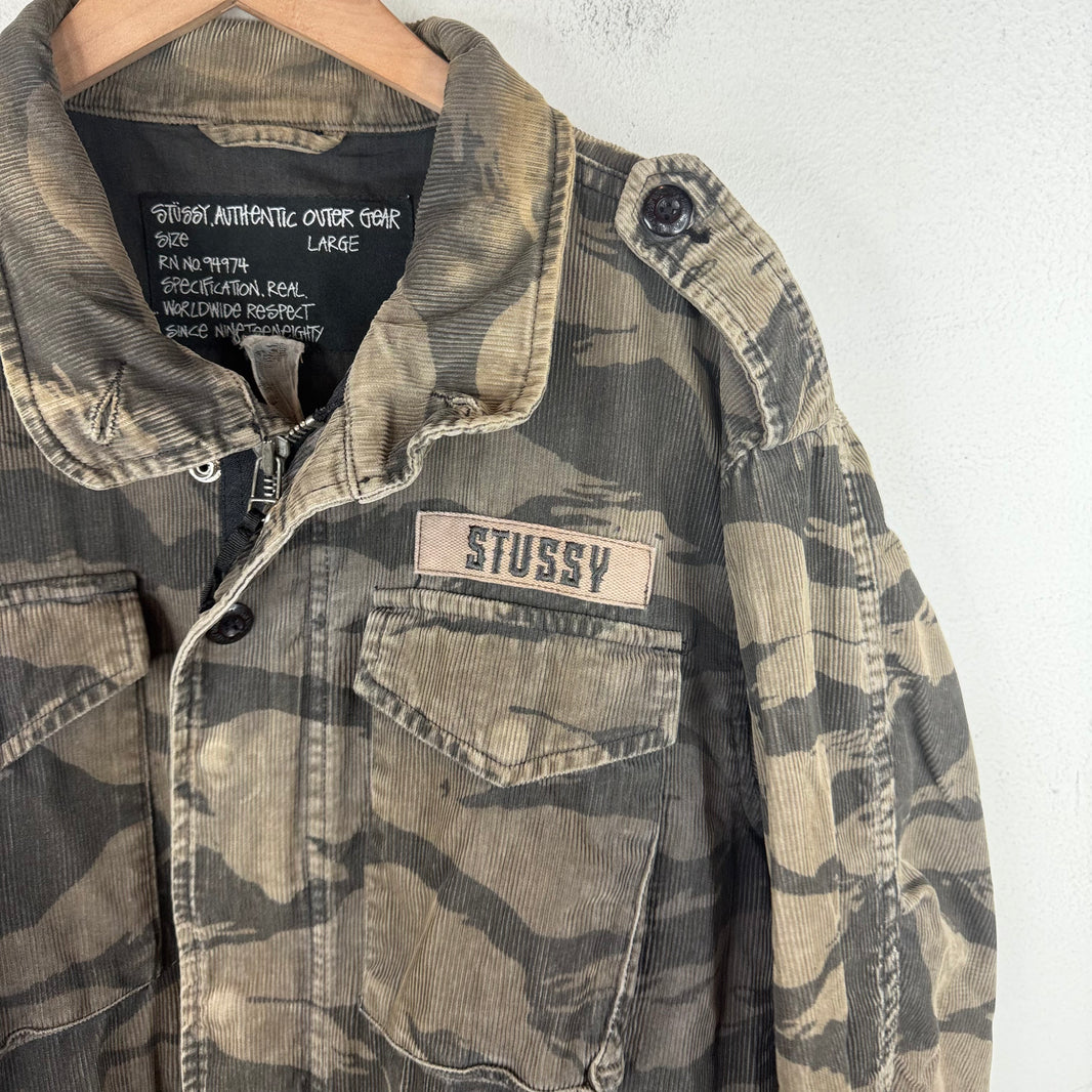 Stussy Corduroy Camo Zip Up Field Jacket