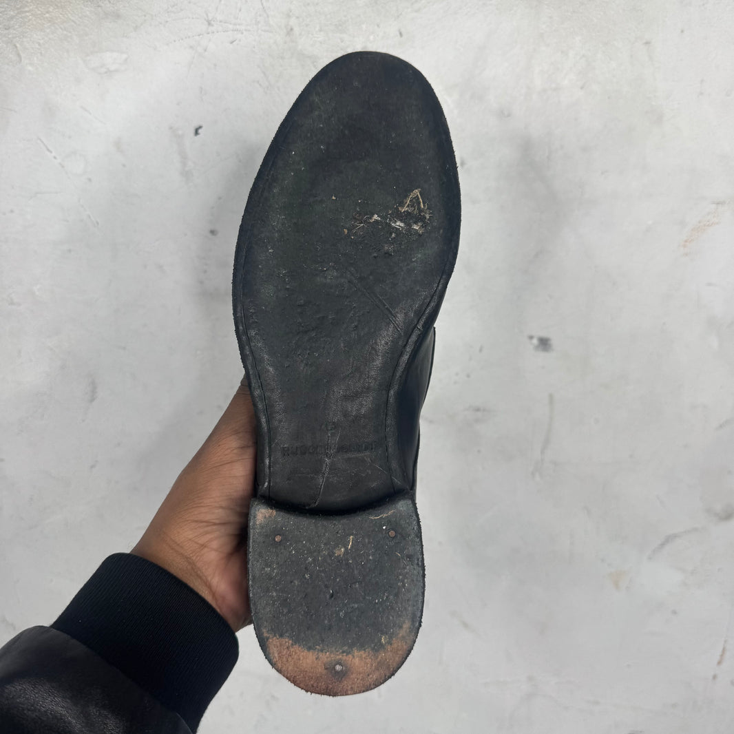 Guidi Black Leather Laced Derbies