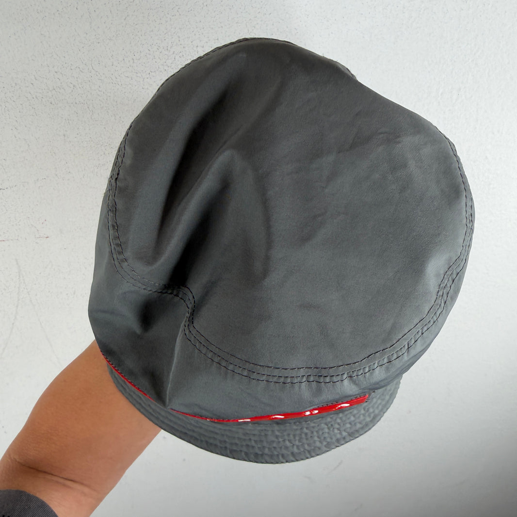 Prada Grey Linea Rossa Bucket Hat