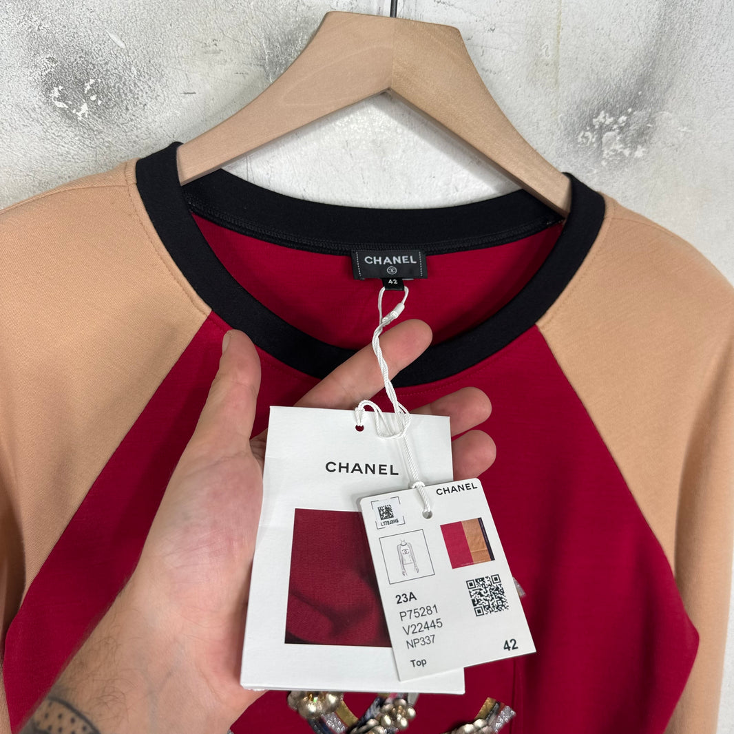 Chanel Metiers De Art 23' Pinned Logo Sweater