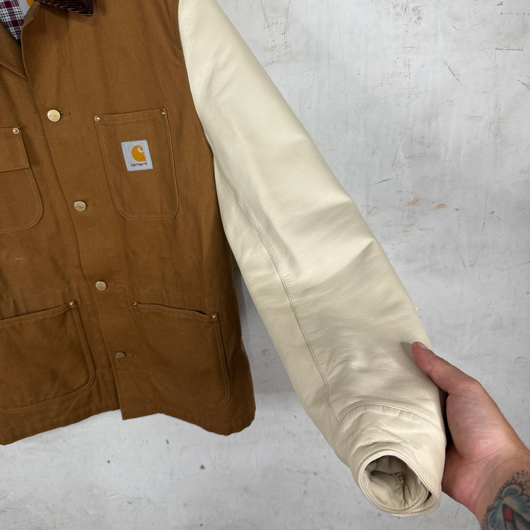 Junya Watanabe x Carhartt Leather Sleeved Chore Jacket