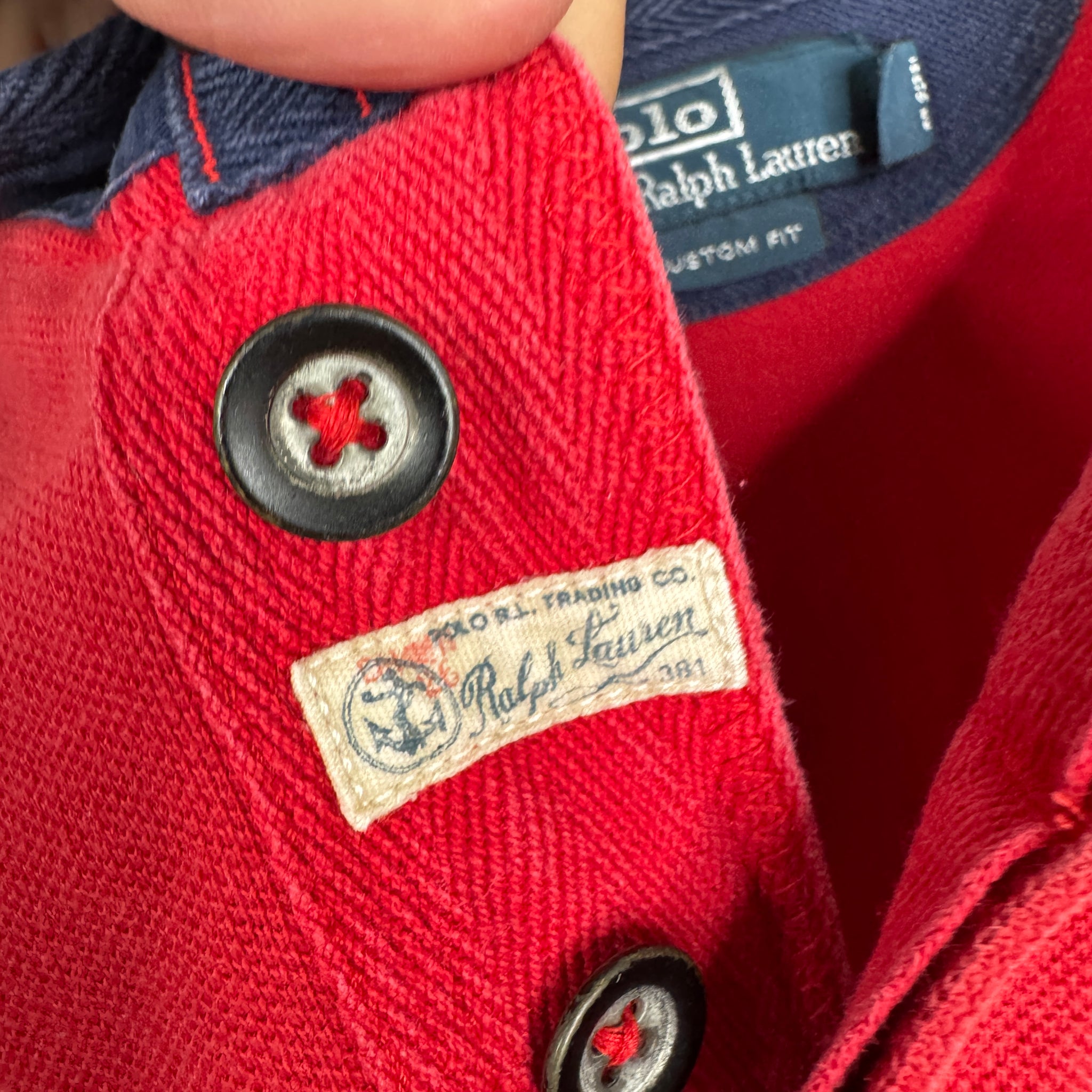 Polo Ralph Lauren Red Blue Split Polo Shirt