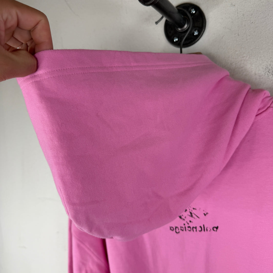 Balenciaga Pink Drawn 3B Logo Hoodie