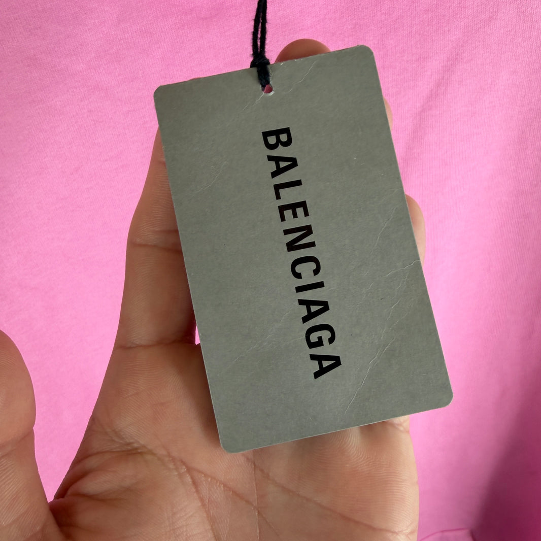 Balenciaga Pink Drawn 3B Logo Hoodie