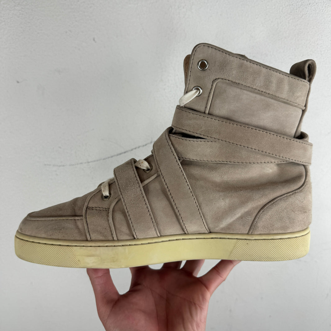 Christian Louboutin Beige Strap Hi Top Sneaker