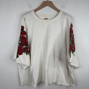 Kapital White Roses Sleeve Print T-Shirt