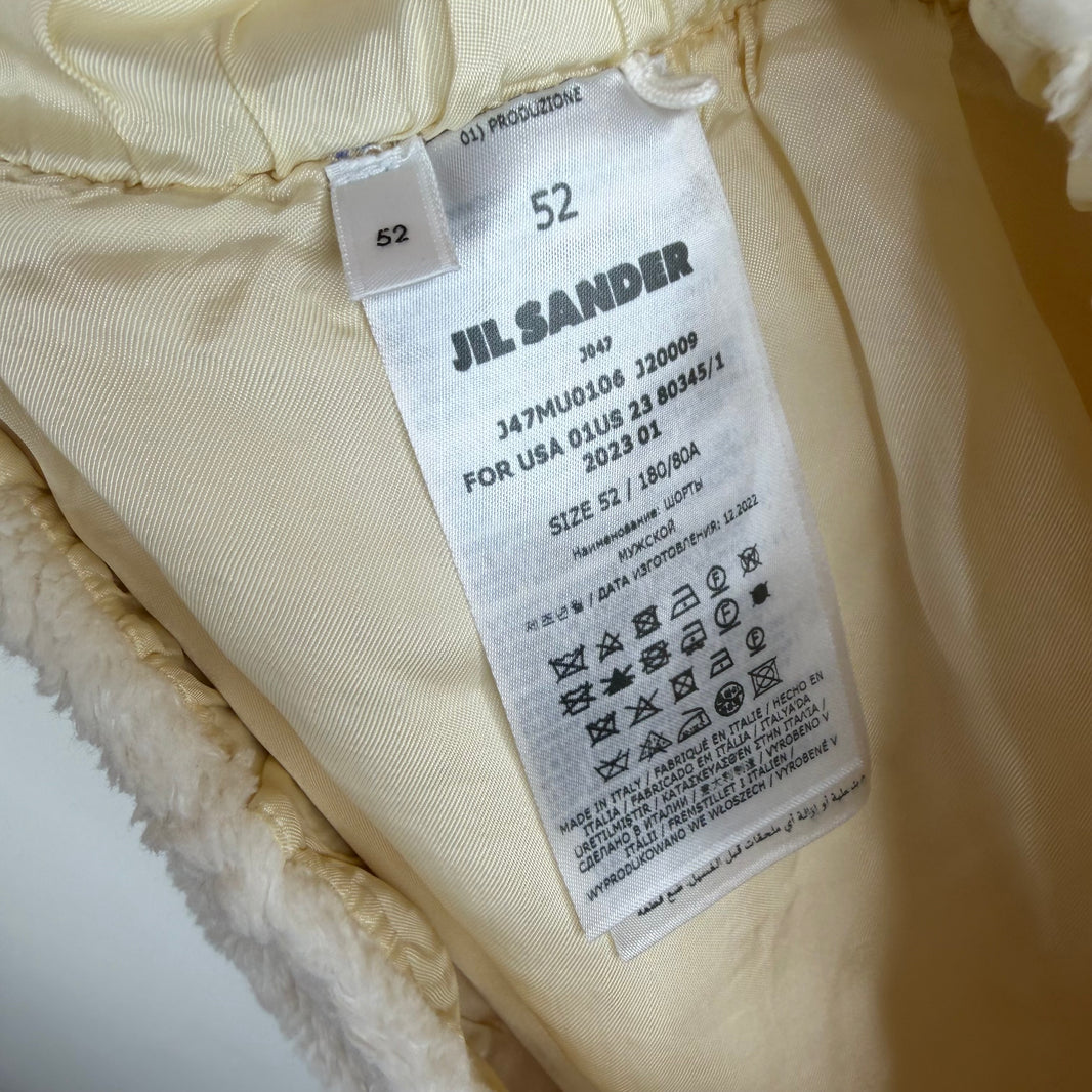 Jil Sander Fuzzy White Fleece Shorts