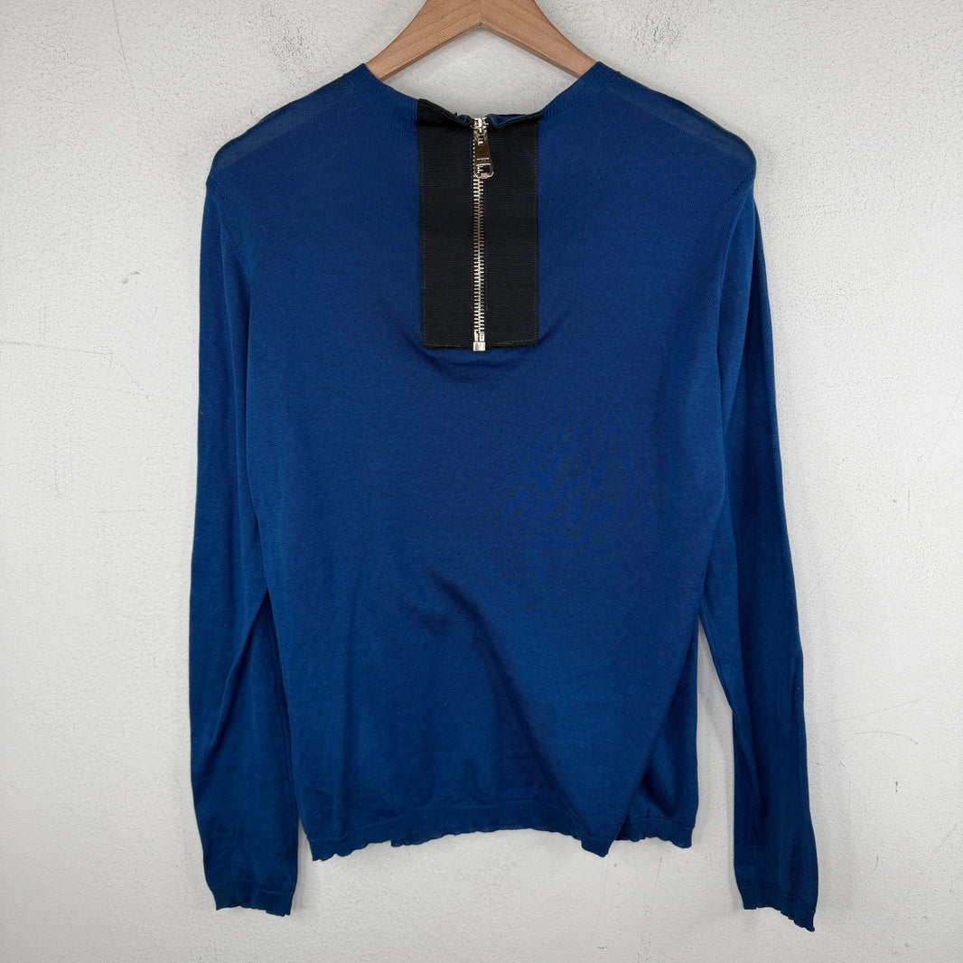 Raf Simons Blue Back Zip Detail Longsleeve T-Shirt