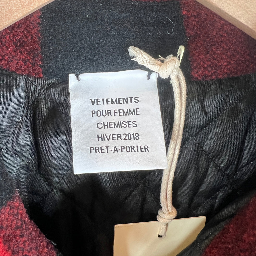 Vetements Buffalo Plaid Quilted Snap Button Flannel