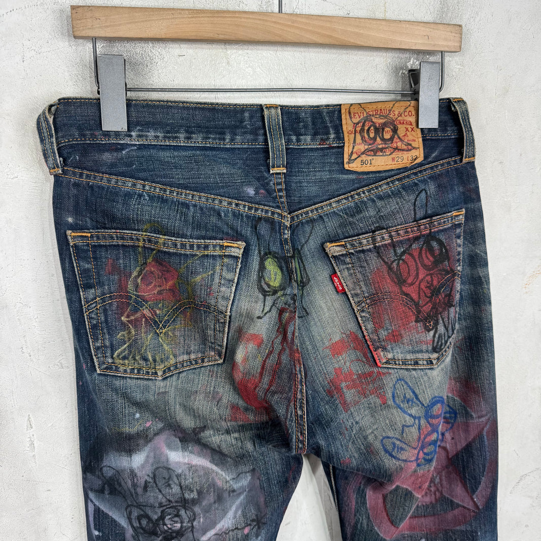 Skoloct Levis Sketched Distressed Jeans