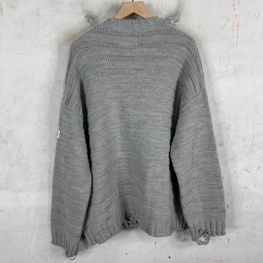 Margiela MM6 Grey Frayed Cardigan