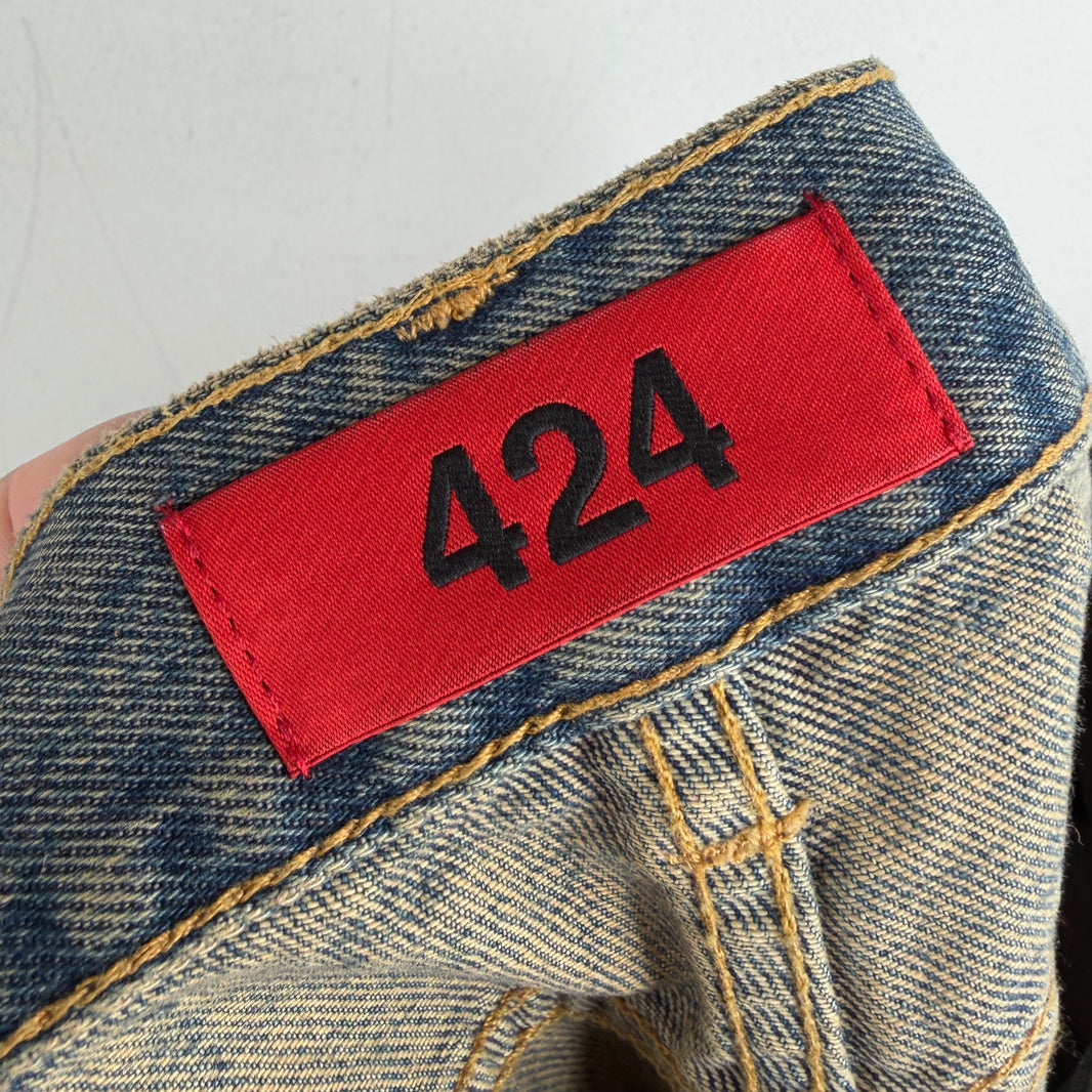 424 Blue Washed 5 Pocket Jeans