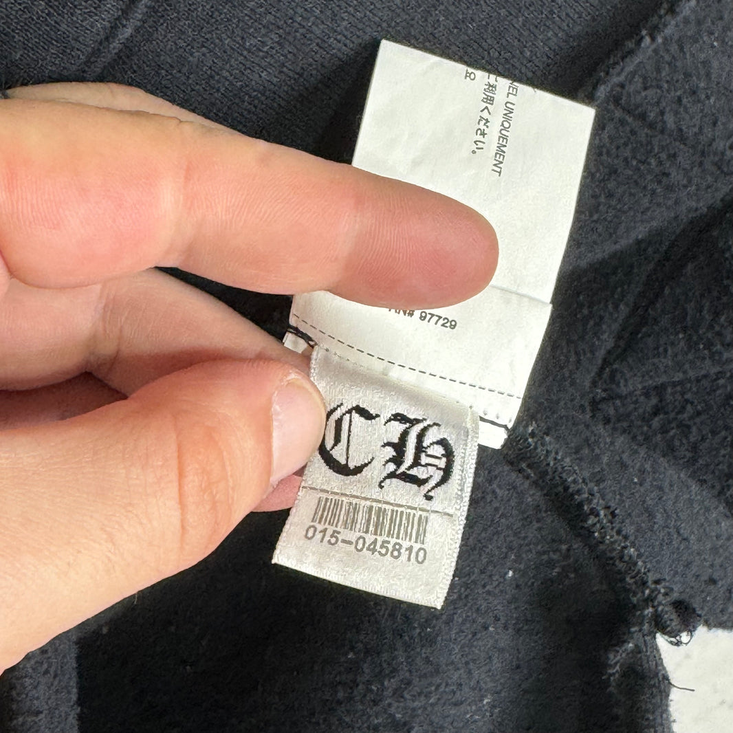 Chrome Hearts Triple Cross Leather Sleeved Crewneck