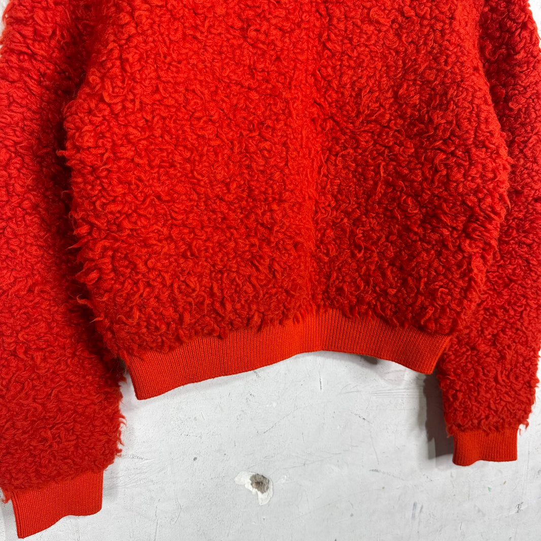 Bottega Veneta Red Fleece V-Neck Sweater