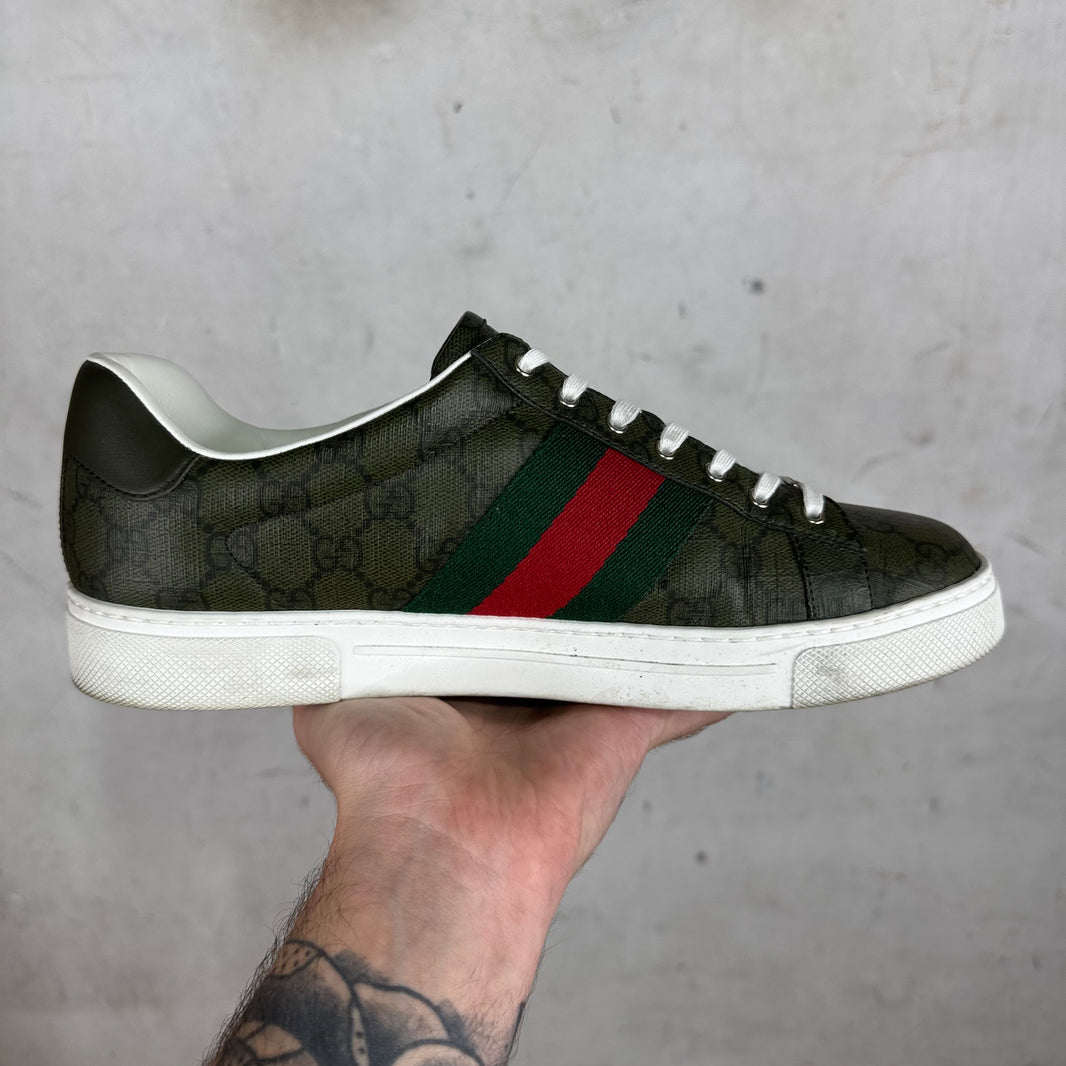 Gucci Olive Monogram Aces