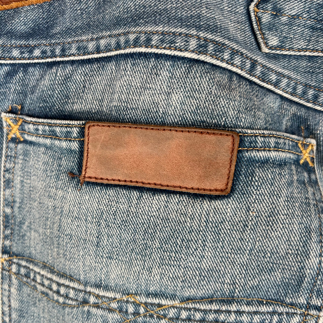 RRL Distressed Buckle Back Jeans
