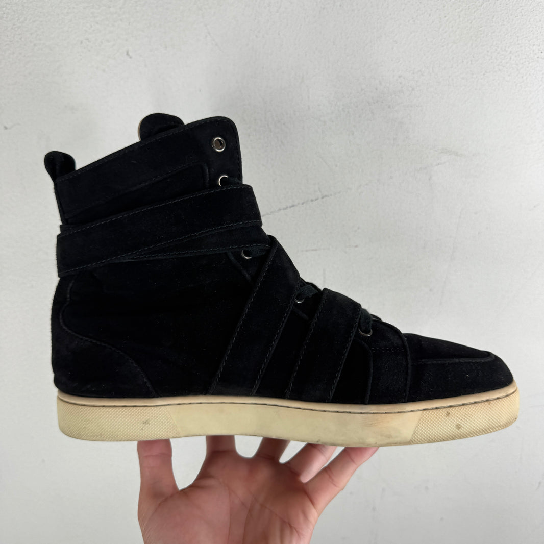 Christian Louboutin Black Multi Strap Hi Top Sneaker