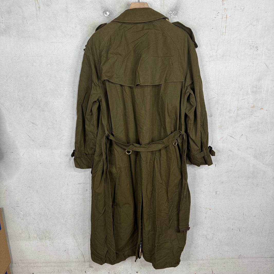 Burberry Olive Canvas Trench Coat