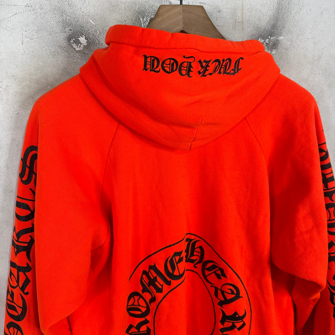 Chrome Hearts Orange Thermal Horseshoe Pullover Hoodie