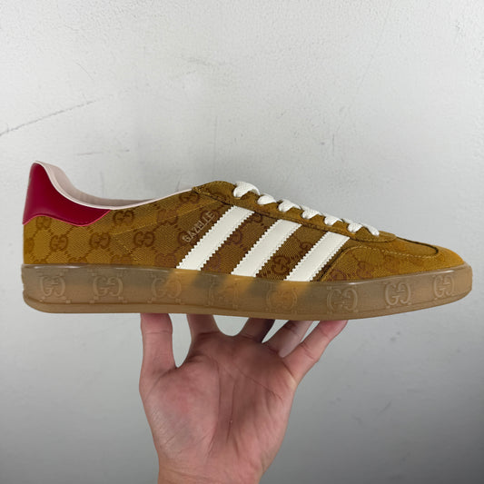 Gucci Adidas Brown Monogram Gazelle Sneakers