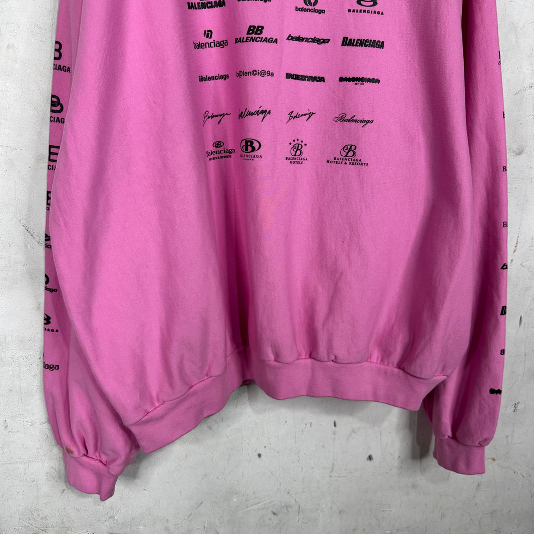 Balenciaga Sample Multi Logo Crewneck