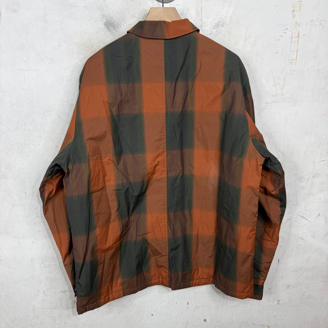 Stussy Insulated Orange Plaid Coaches Jacket