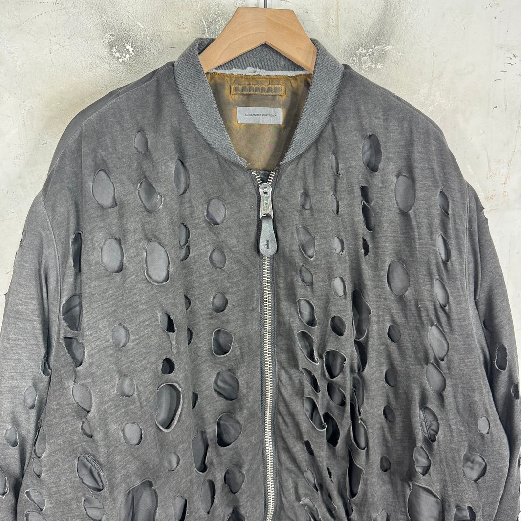 Alexander Digenova Distressed Bomber Jacket