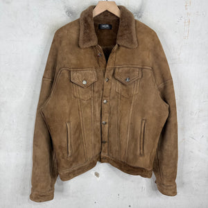Amiri Suede Shearling Trucker Jacket