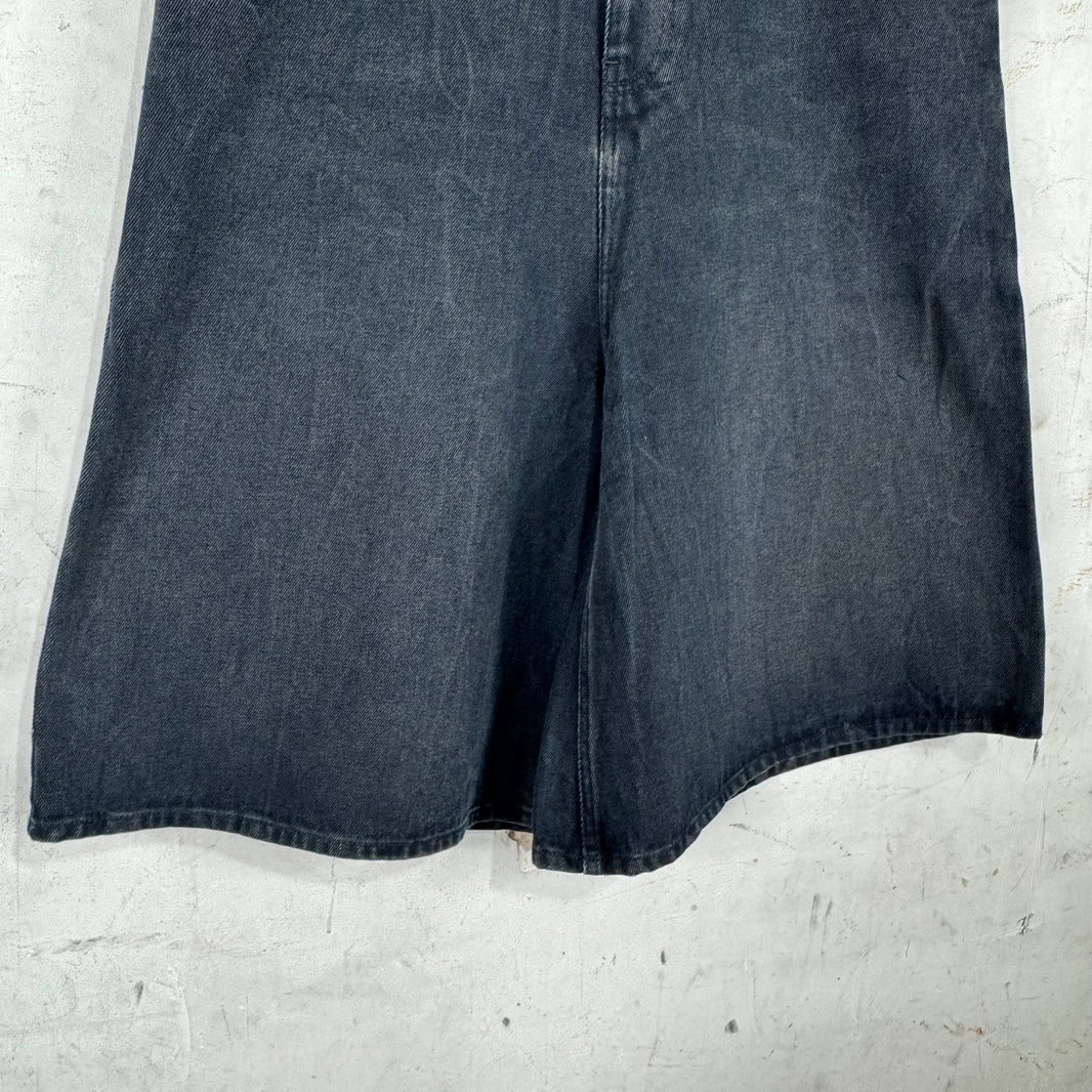 Balenciaga Black Flare Baggy Denim Shorts