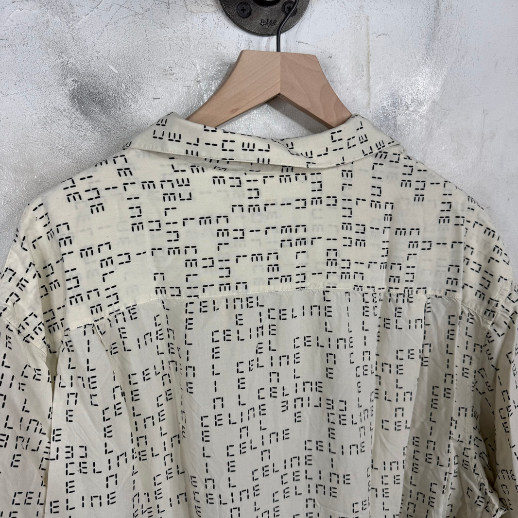 Celine Time Monogram Logo Viscose Shirt